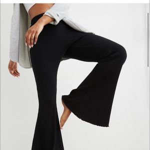 Aerie Ribbed High Waisted Flare Pants